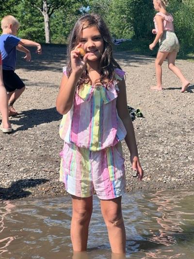 Playing at Lamoille River